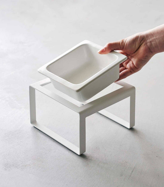 Yamazaki Home - Single Pet Food Bowl - Steel + Ceramic / Short  Image