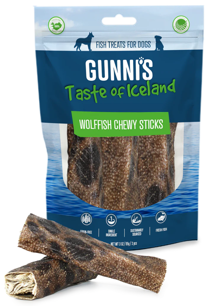 Gunni'a a Taste of Iceland 3 Pack Wolffish Chewy Sticks  Image