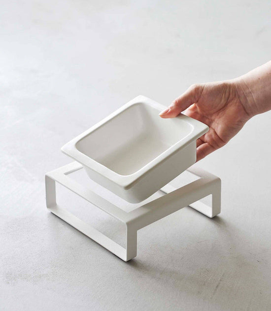 Yamazaki Home - Single Pet Food Bowl- Steel + Ceramic/ Tall  Image