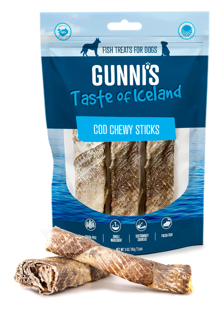 Gunni's a Taste of Iceland Cod Chewy Sticks 3 Pack  Image