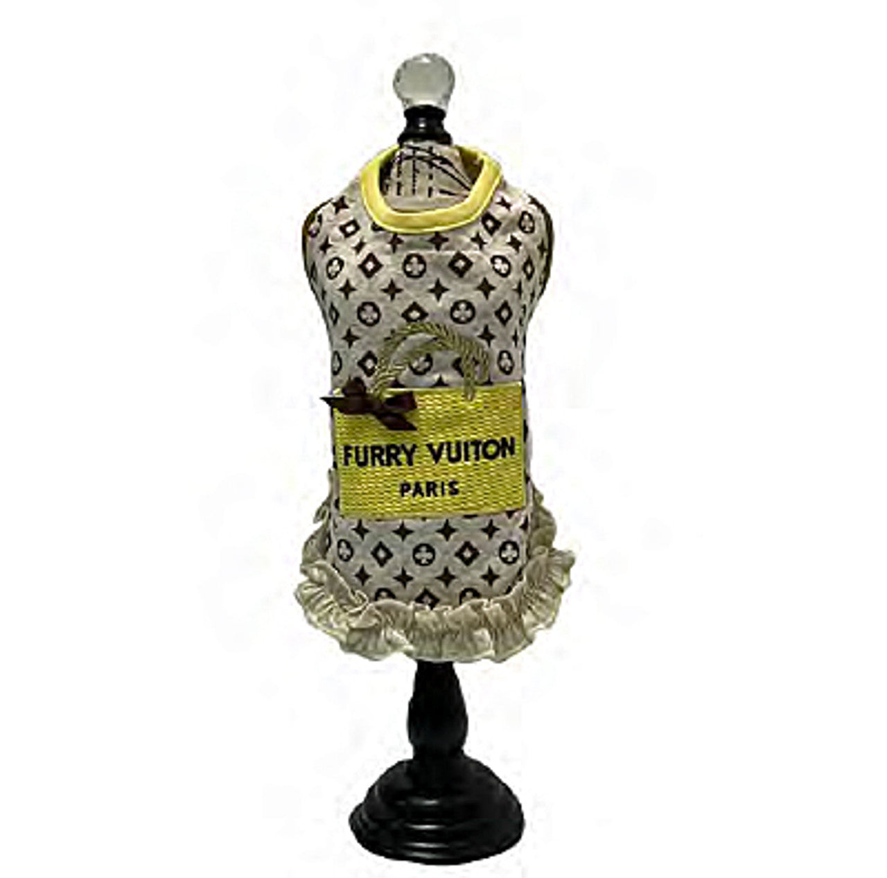 Luna Blue Furry Vuiton Shopping Bag Ruffle Dress Mimosa  Image