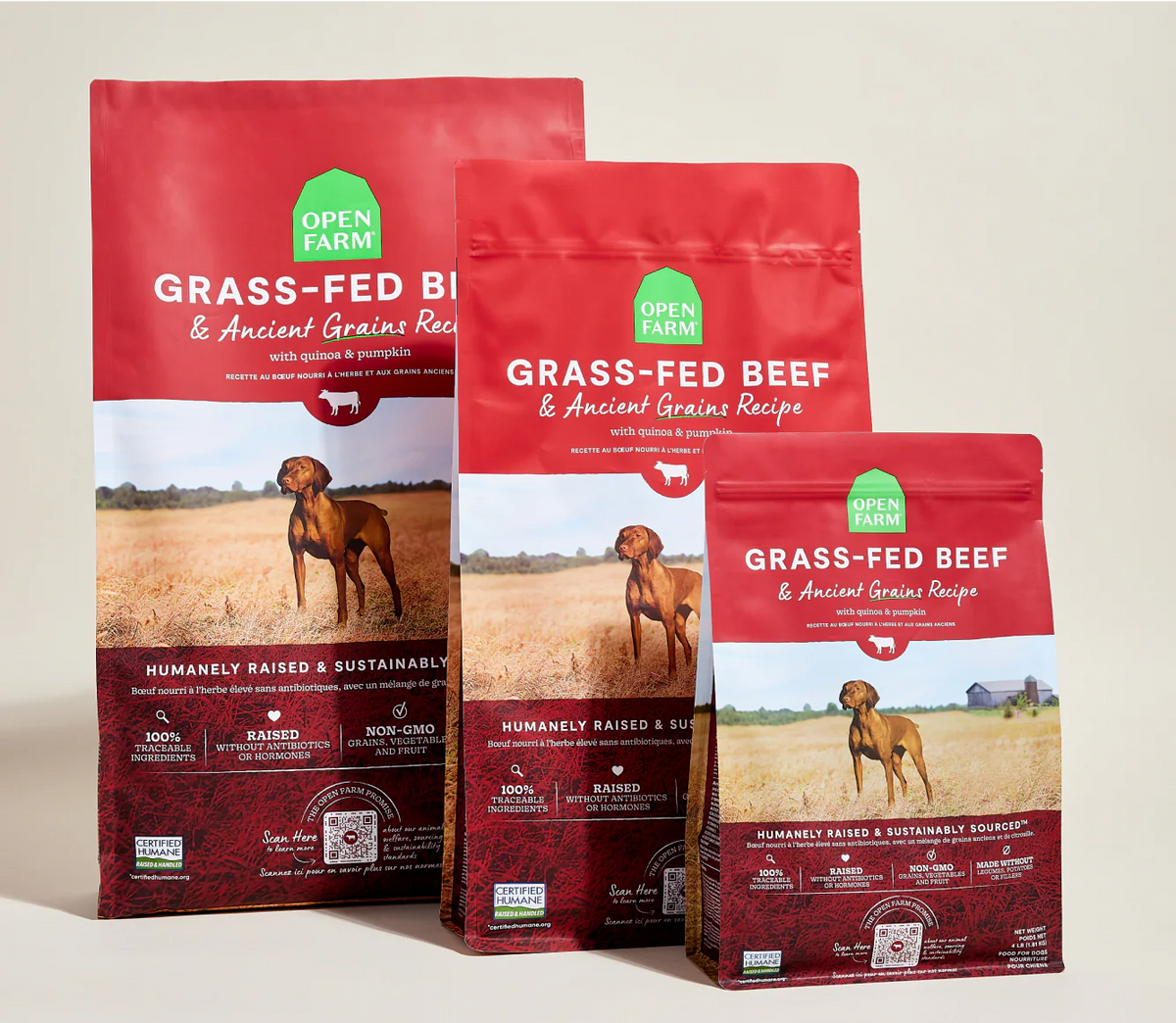 Open Farm Grass-Fed Beef & Ancient Grains Dog Kibble – The Dog Bar