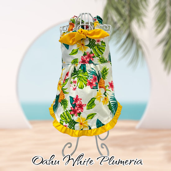 Oahu White Plumeria Aloha Dress  Image