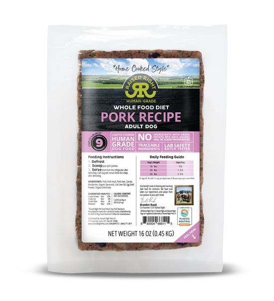 Raised Right Original Pork Adult Dog Recipe  Image