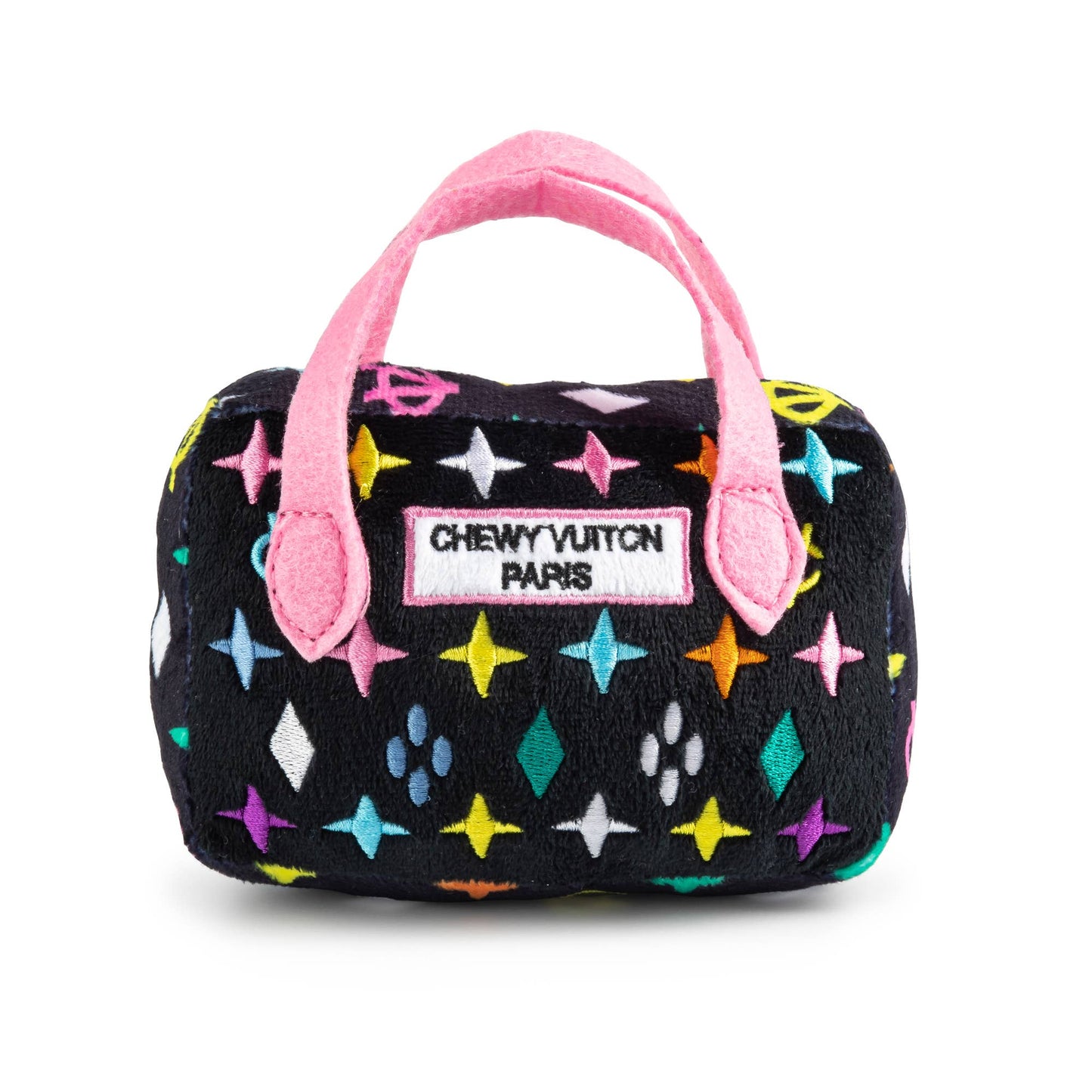 Haute Diggity Dog - Black Monogram Chewy Vuiton Handbag Squeaker Dog Toy  Image