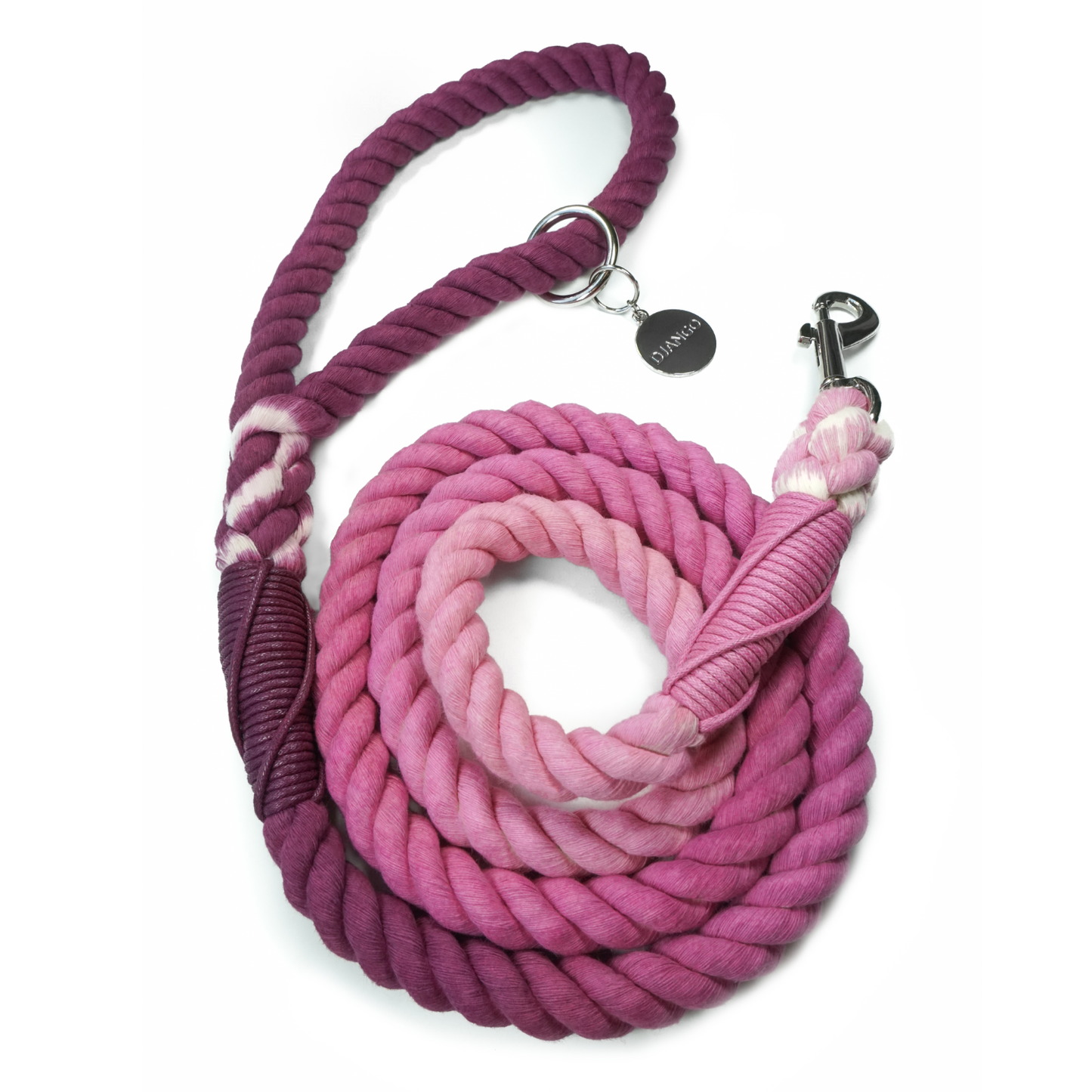 Cotton Rope Dog Leash Raspberry/Purple Image