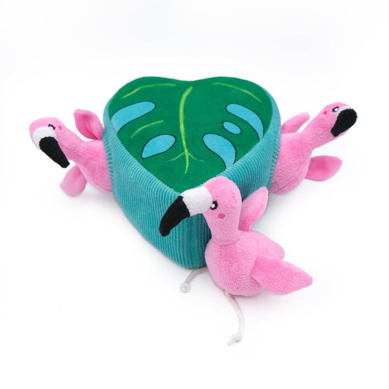 ZippyPaws - Zippy Burrow® - Flamingos in Monstera  Image