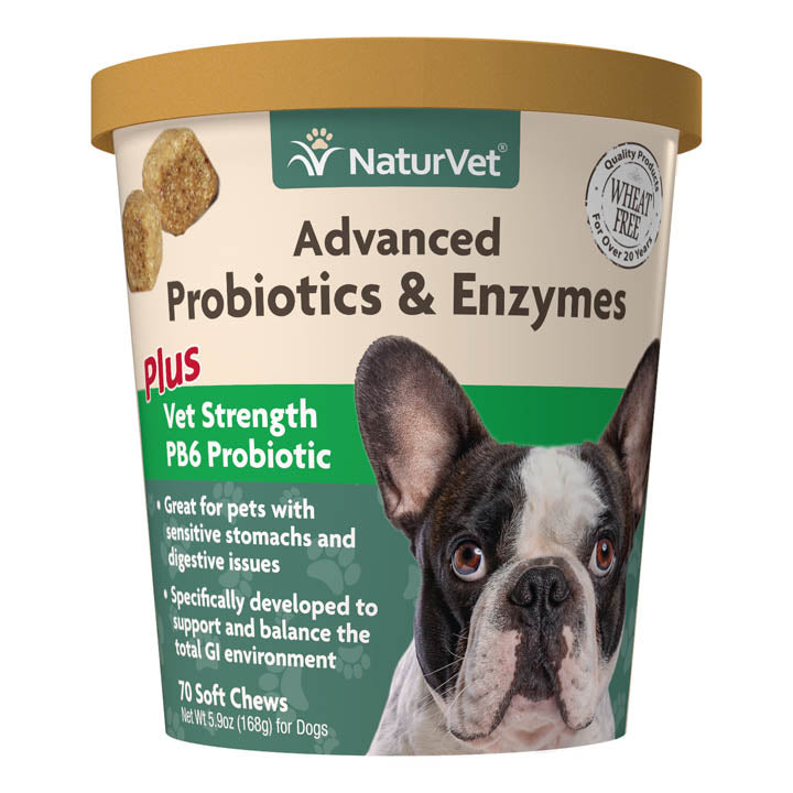 NaturVet Advanced Probiotics and Enzymes Soft Chew Supplement  Image
