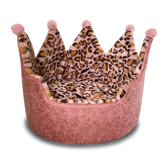 Precious Tails Leopard Print Crown Beds Pink Image