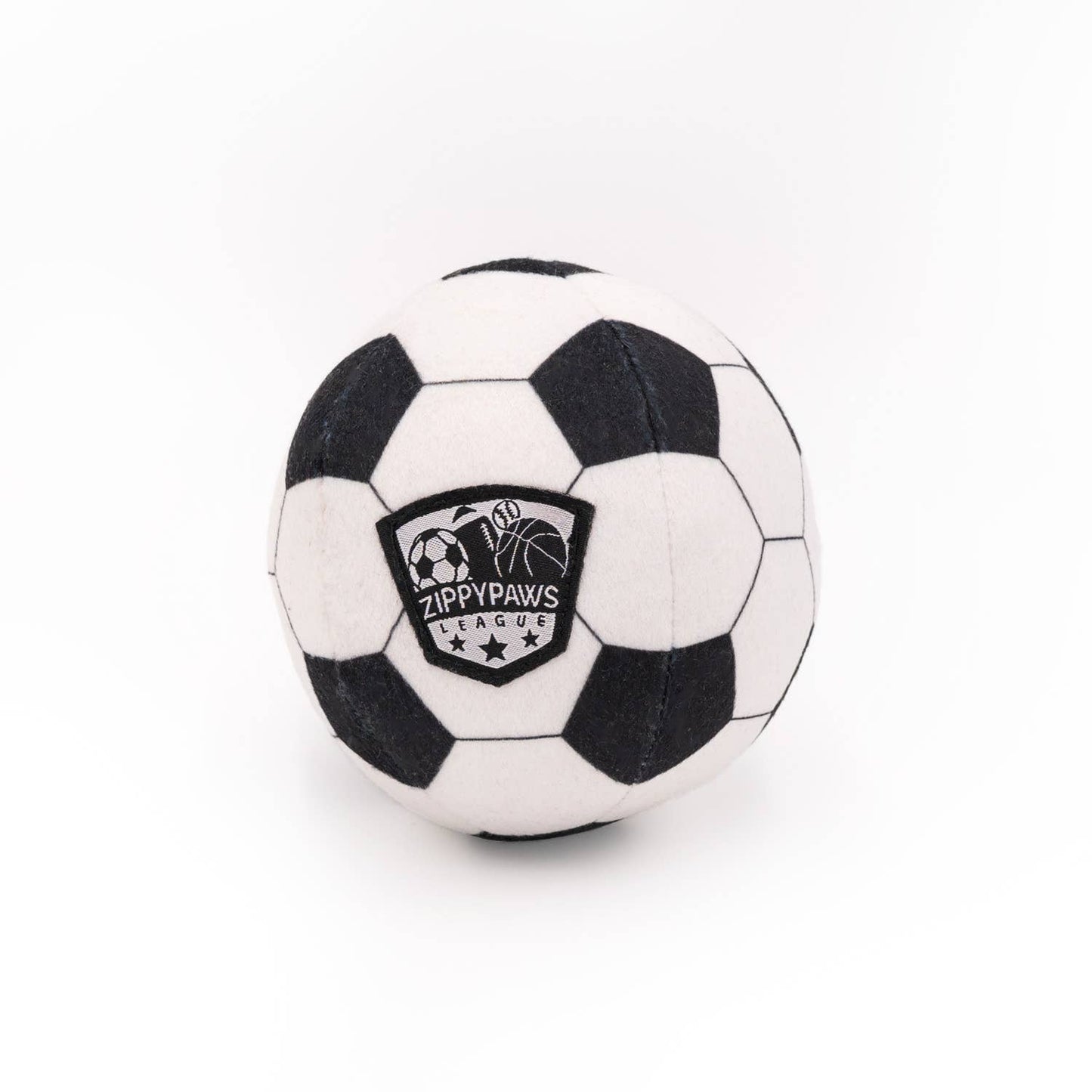 ZippyPaws - SportsBallz - Soccer - Plush Dog Toy  Image