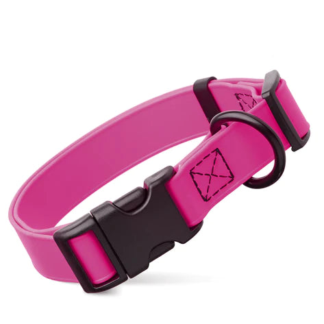 Dog Bar Super Soft Rubber Waterproof Collars with Quick Release Clip Passion Pink Image