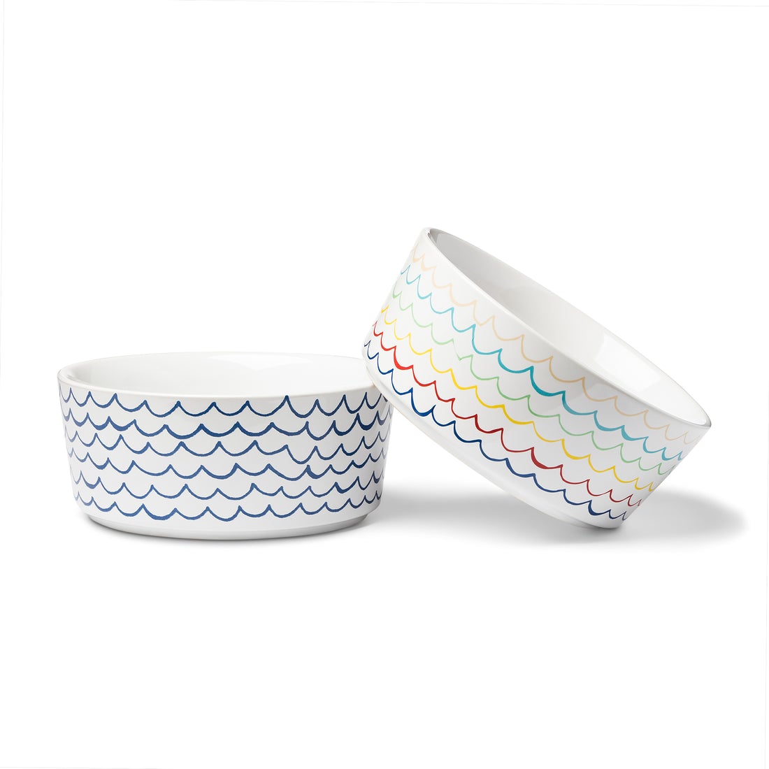 Waggo Sketched Wave Ceramic Dog Bowls  Image