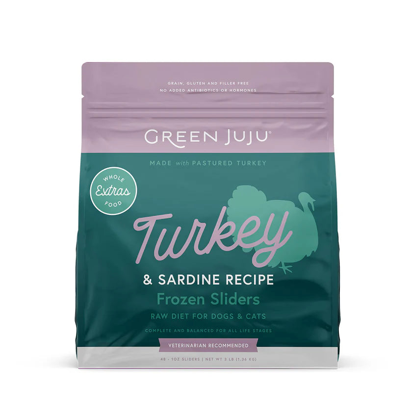 Green Juju Extras Turkey & Sardine Frozen Patties & Sliders