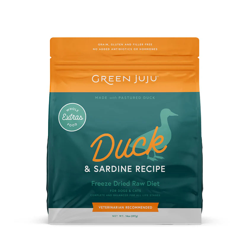 Green Juju Extras Duck & Sardine – Complete & Balanced Freeze-Dried Meal