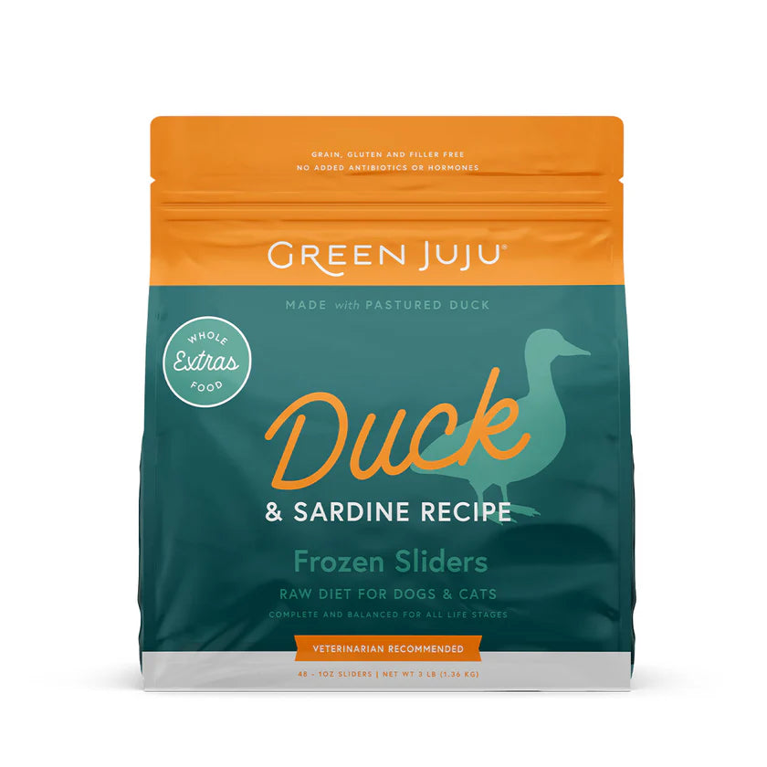 Green JuJu Extras Duck & Sardine Frozen Patties & Sliders