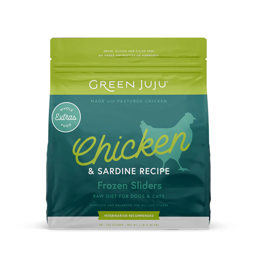 Green Juju Extras Chicken and Sardine Frozen Patties And Sliders