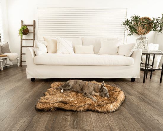 Paw Brands - PupRug by Paw.com™ Faux Fur Orthopedic Dog Bed - Curve Sable Tan Image