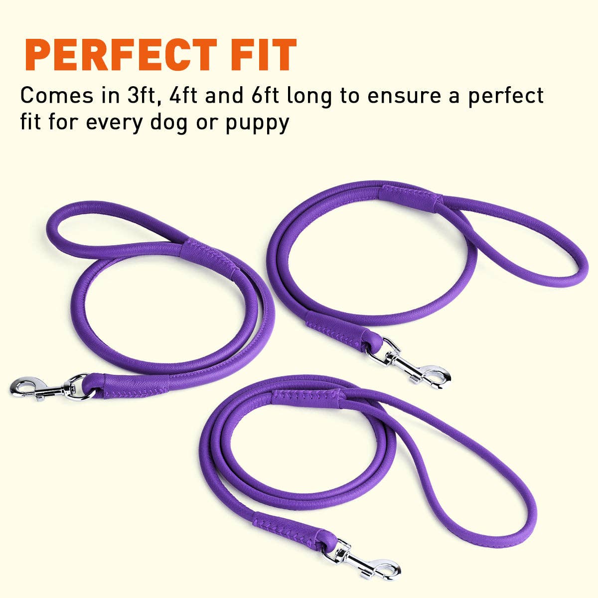 Dogline - Soft Leather Round Lead Image