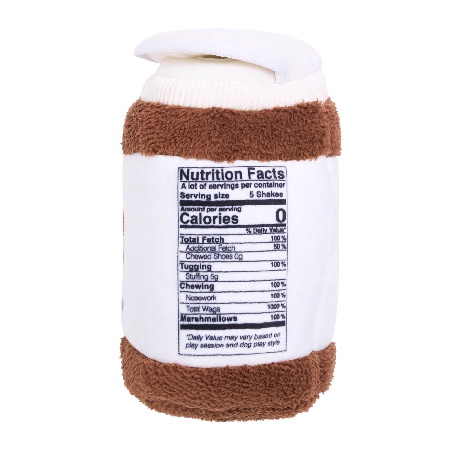 ZippyPaws Bungee Burrow Chocolate Spread Jar Plush Dog Toy Image