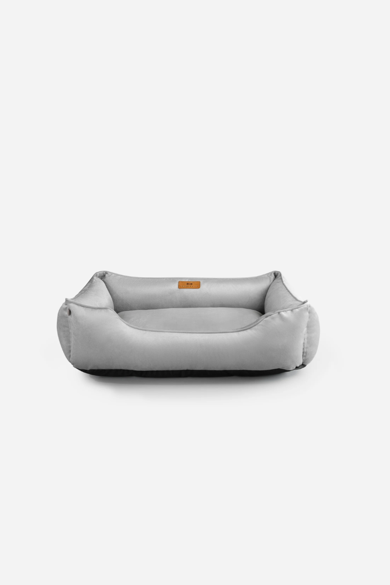 Chester & Lee - Classic Velvet Sleeper Dog Bed Gray M Image