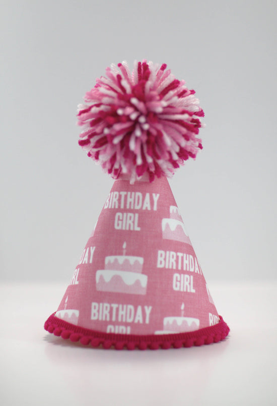Pup Party Hats - Birthday Girl Pink Ink Party Hat