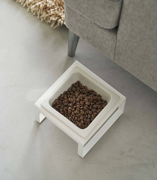 Load image into Gallery viewer, Yamazaki Home - Single Pet Food Bowl - Steel + Ceramic / Short  Image
