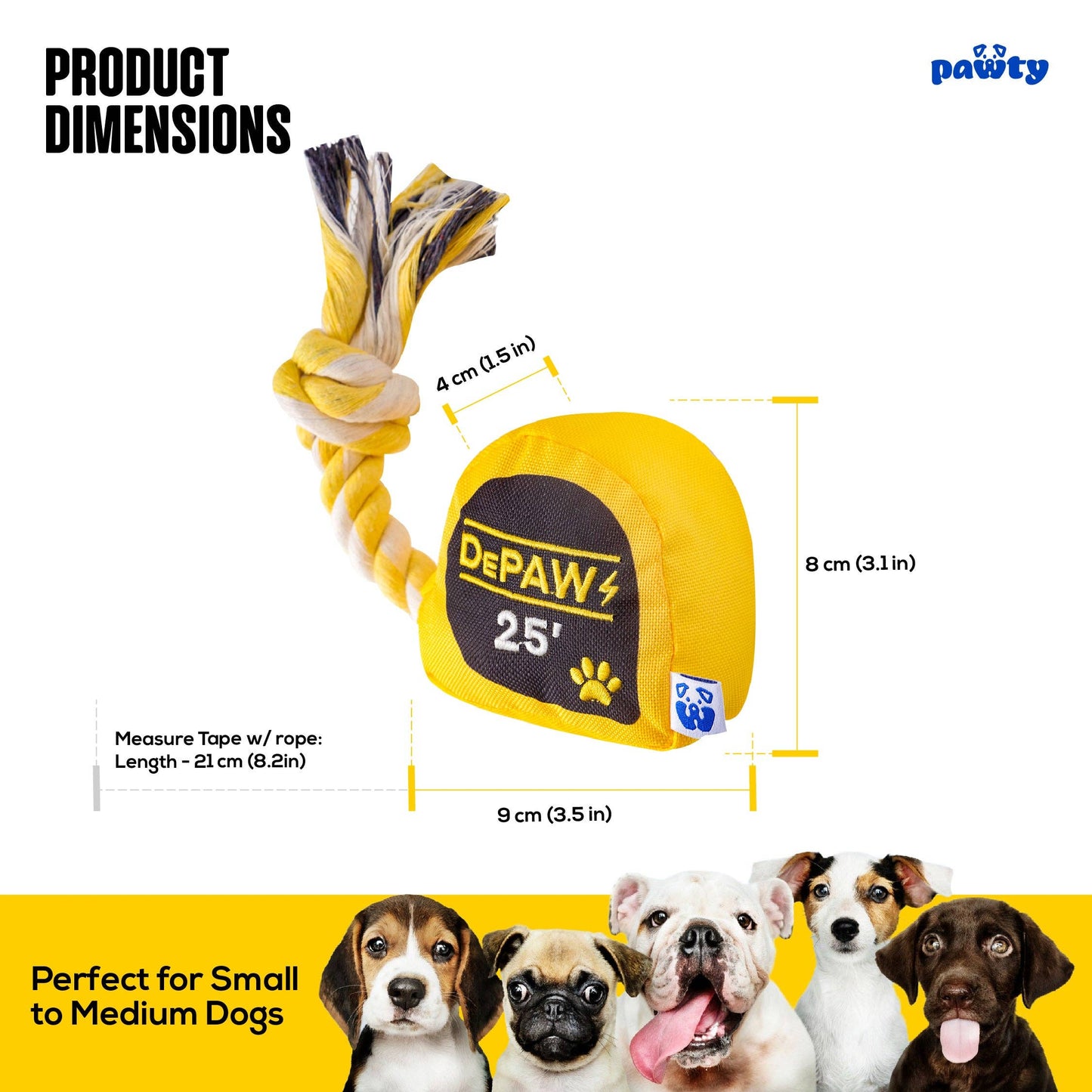 PAWTY Dog Toys - Tape Measurer Image