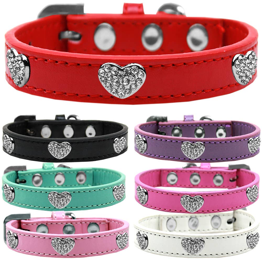 Crystal Heart Dog Collar Image