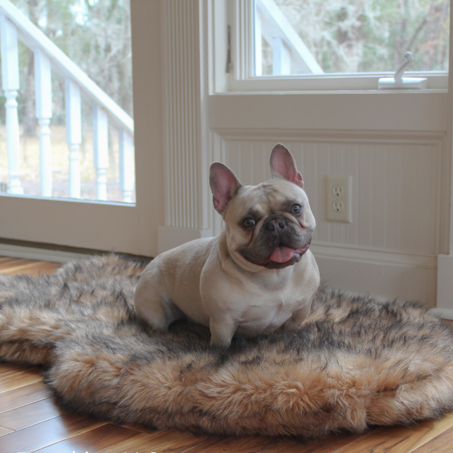 Paw Brands - PupRug by Paw.com™ Faux Fur Orthopedic Dog Bed - Curve Sable Tan Image