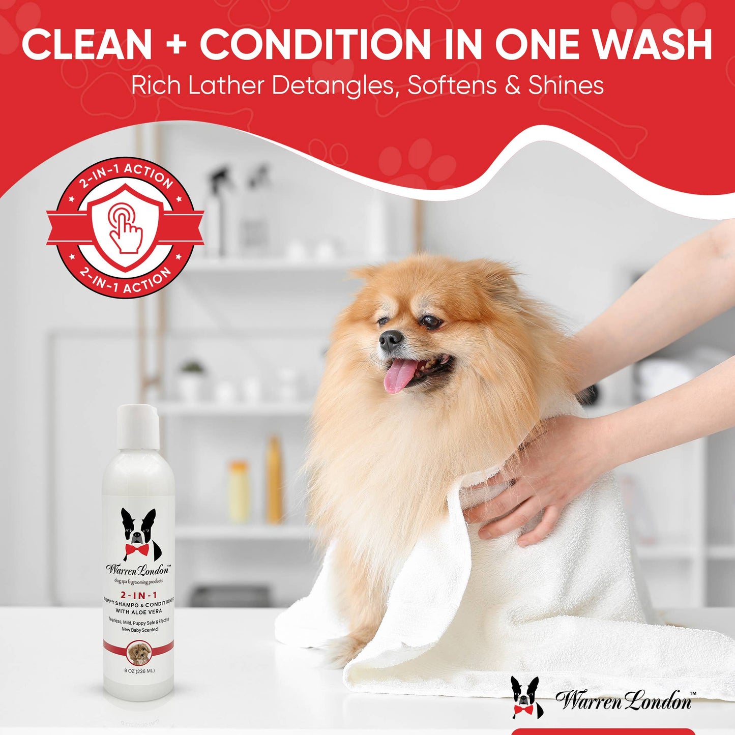 Warren London Dog Products - 2-in-1 Puppy Shampoo & Conditioner Image