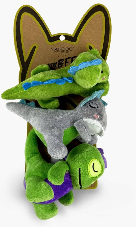 Nandog Pet Gear My BFF Mini Dinos 3 Set Dog & Cat Plush Mini Toys Image