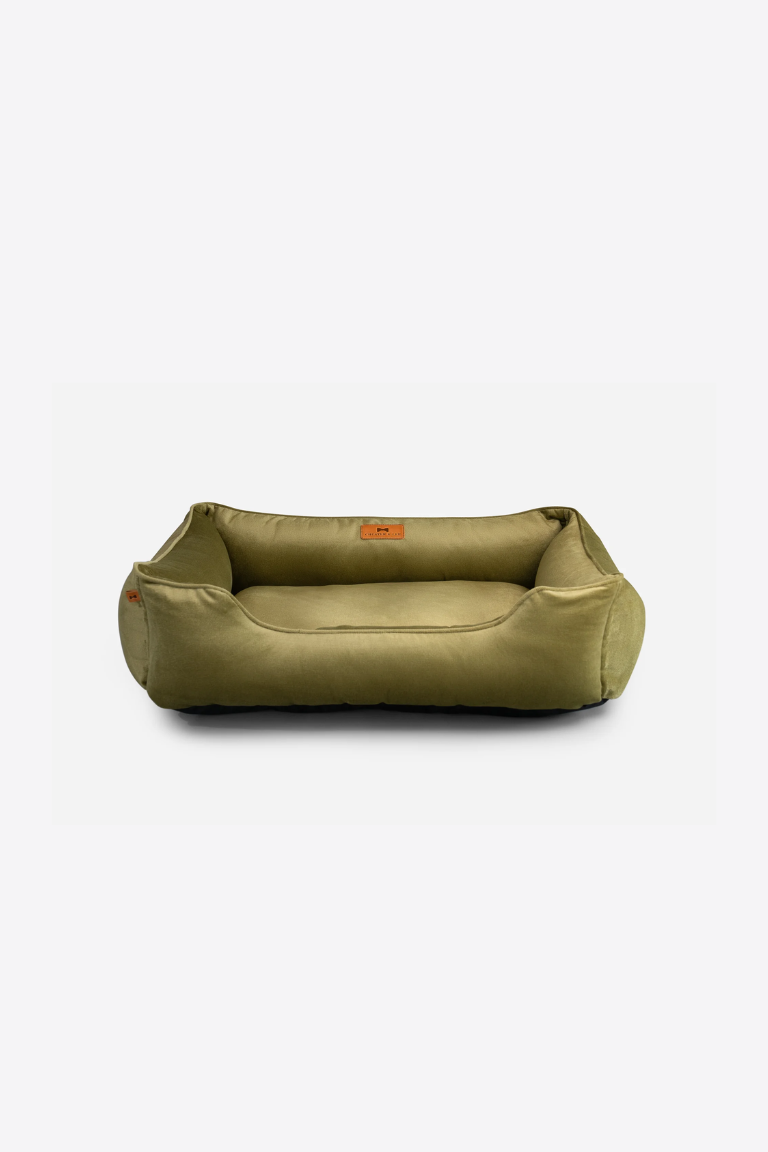 Chester & Lee - Vibrant Velvet Sleeper Dog Bed Olive S Image