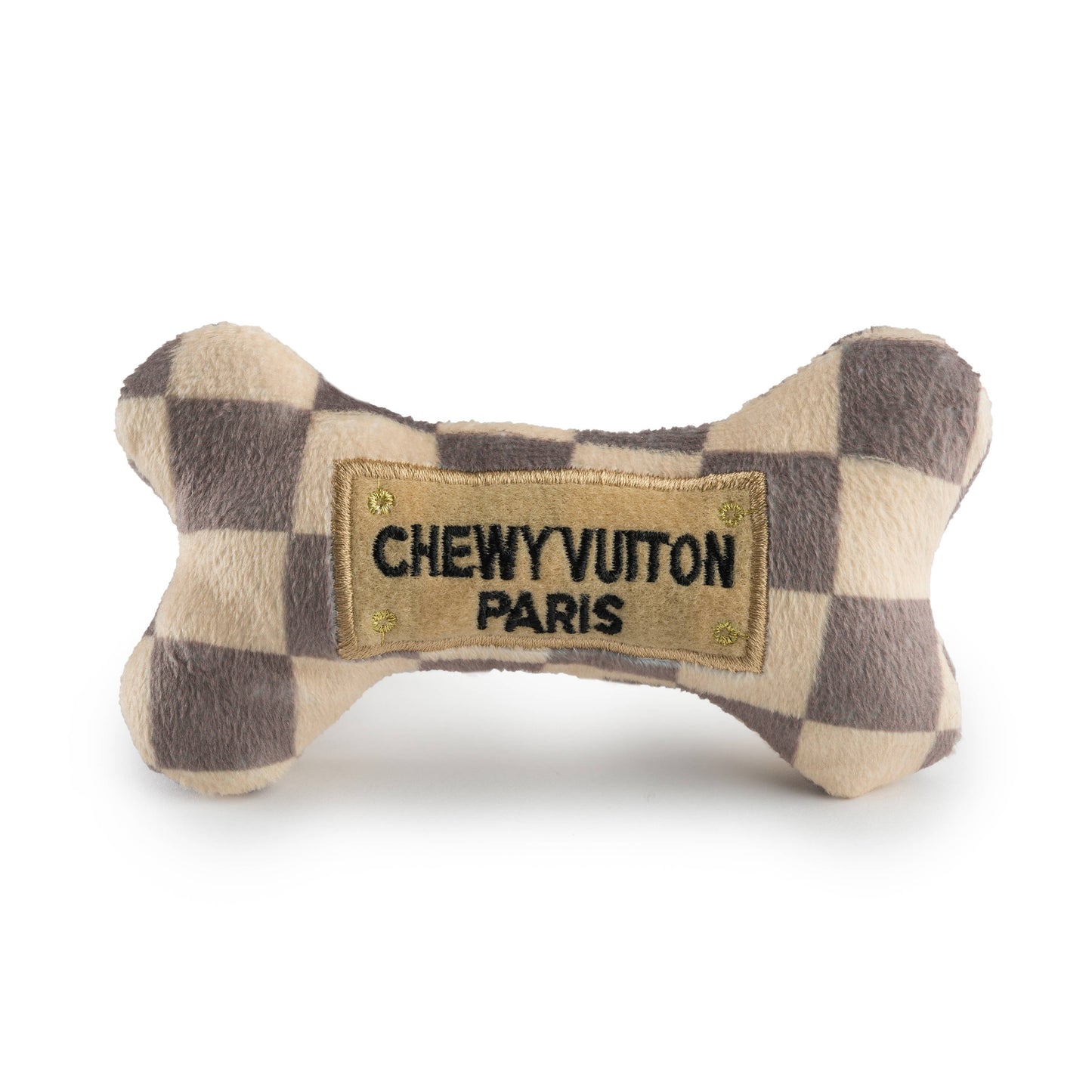 Haute Diggity Dog - Checker Chewy Vuiton Bones Squeaker Dog Toy: Large Image