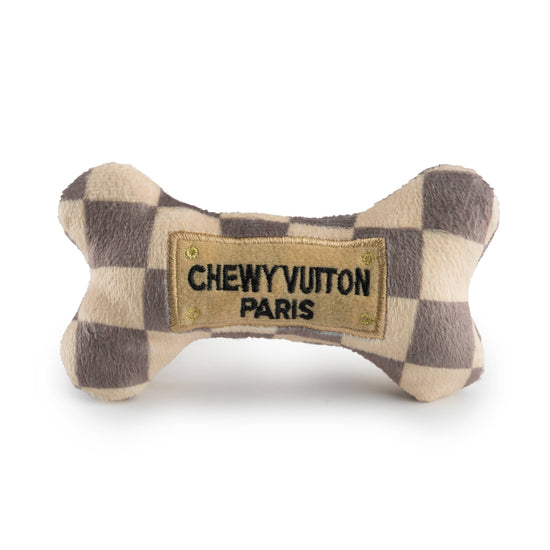 Haute Diggity Dog - Checker Chewy Vuiton Bones Squeaker Dog Toy: Large Image