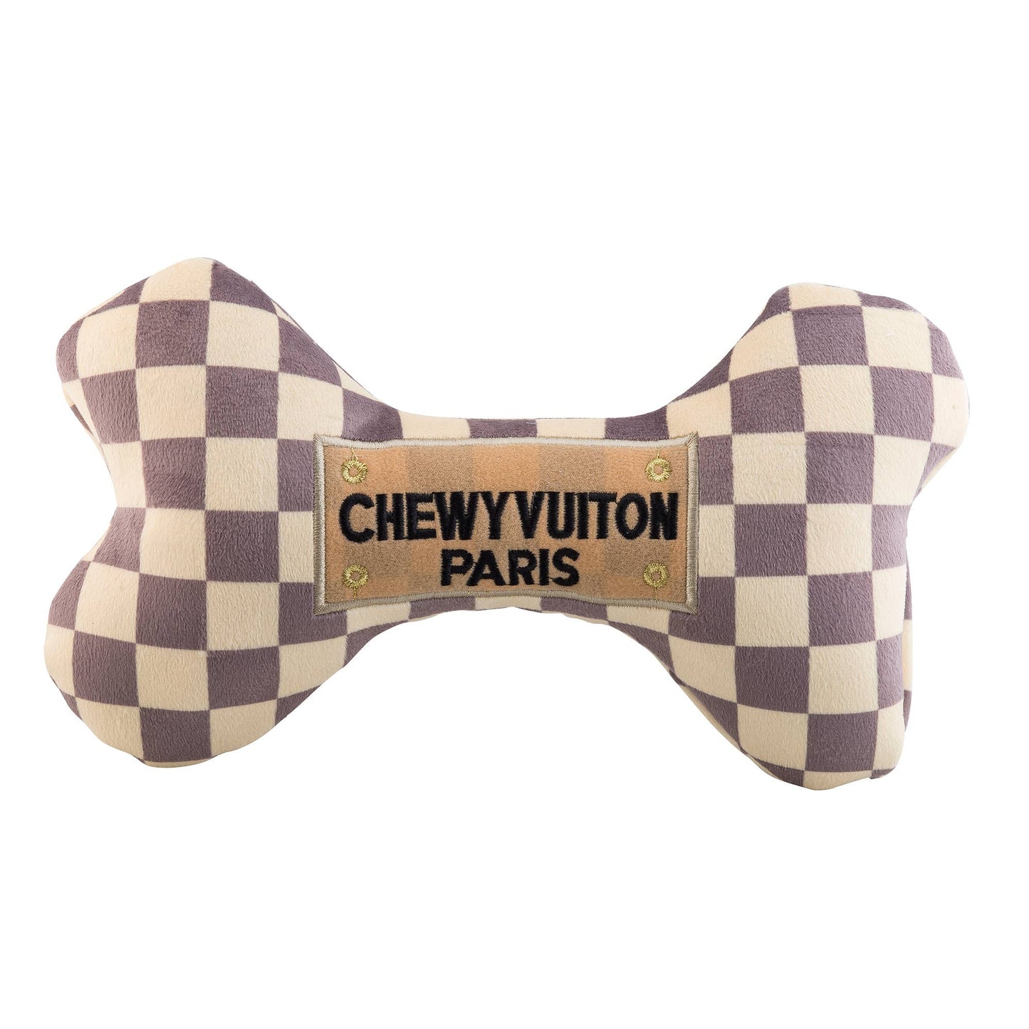 Load image into Gallery viewer, Haute Diggity Dog - Checker Chewy Vuiton Bones Squeaker Dog Toy: Large  Image
