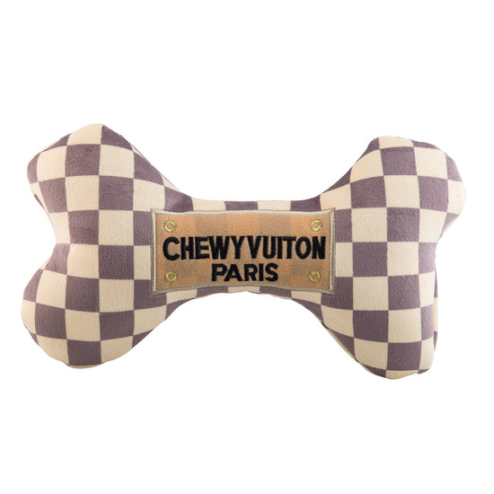Haute Diggity Dog - Checker Chewy Vuiton Bones Squeaker Dog Toy: Large Image