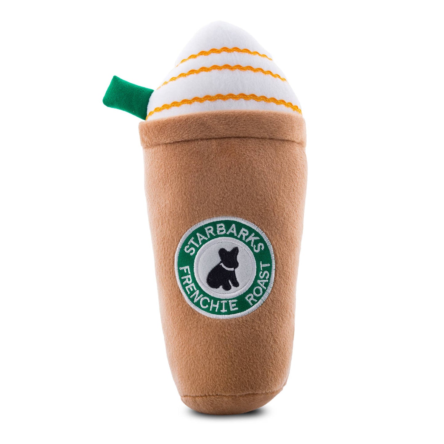 Haute Diggity Dog - Starbarks Frenchie Roast W/ Straw Squeaker Dog Toy: Small / Mini  Image