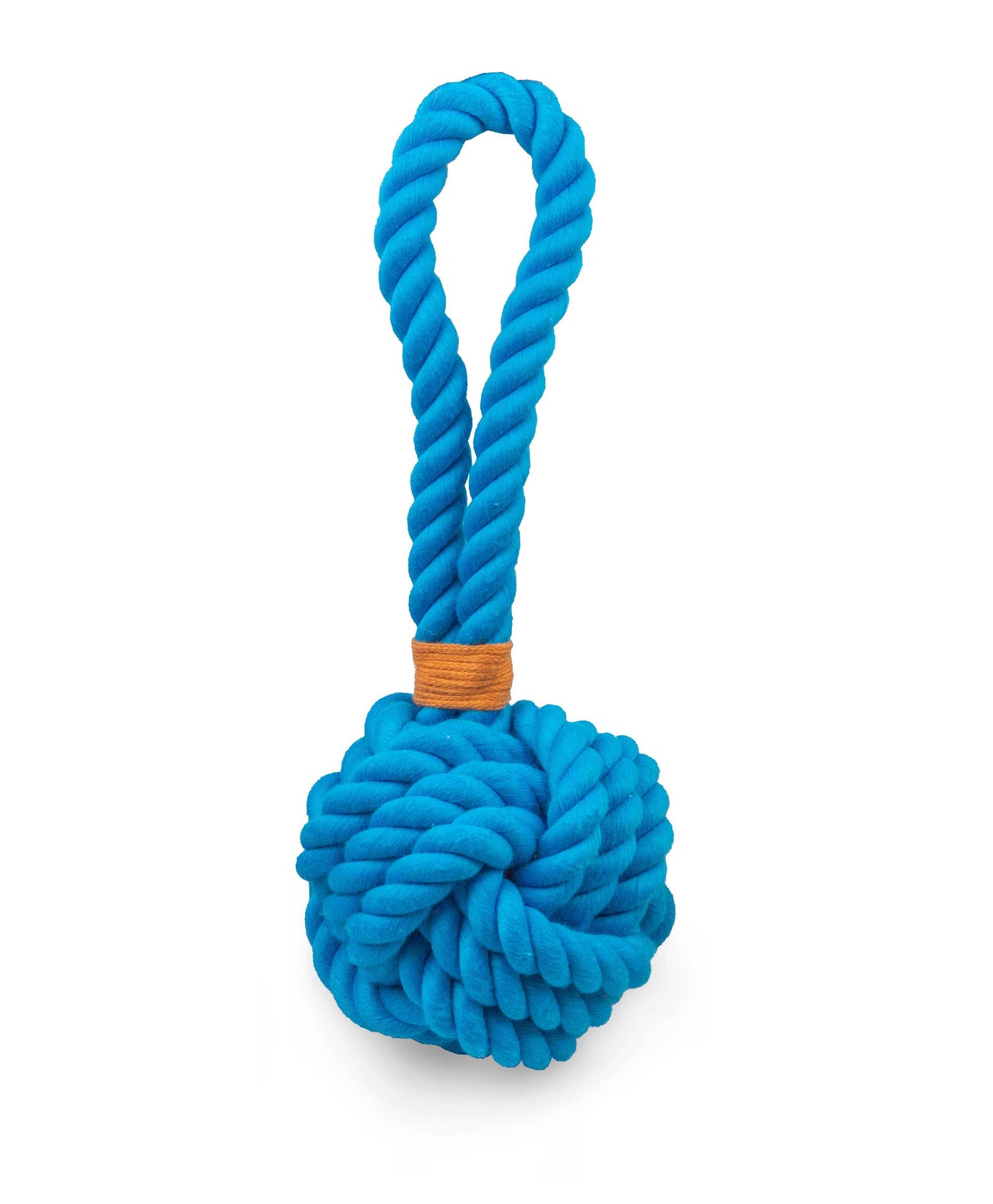 Pet Palette Distribution - ThoozyPet Ball Tug Rope Dog Toy with Handle Blue 5" Image