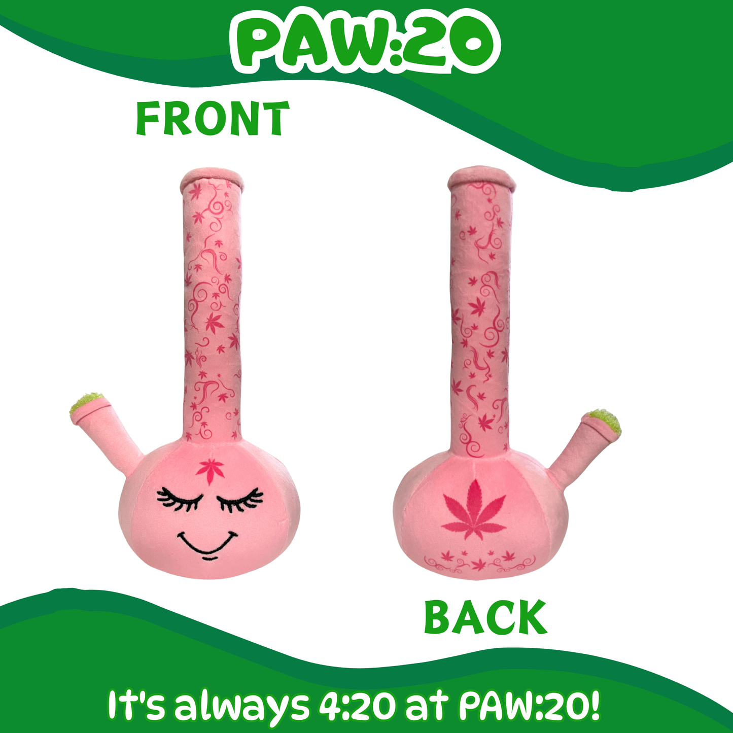 PAW:20 - Harmony Bong, Parody Plush Squeaky 420 Dog Toy Image