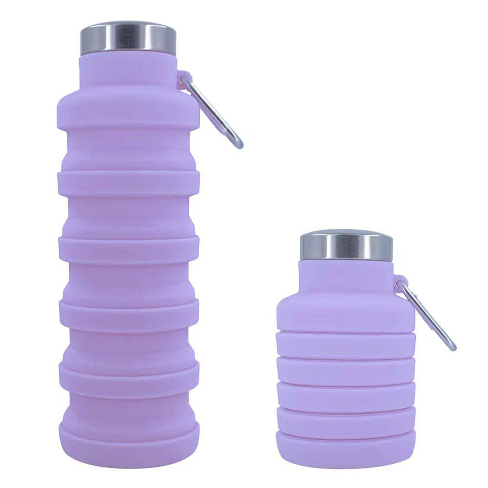 Tilley + Me - Collapsible Water Bottle with Clip Purple Image