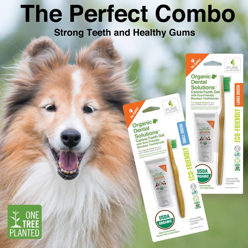 Pure and Natural Pet - Organic Tooth Gel & Bamboo Toothbrush for Dogs  - Large Kit  Image