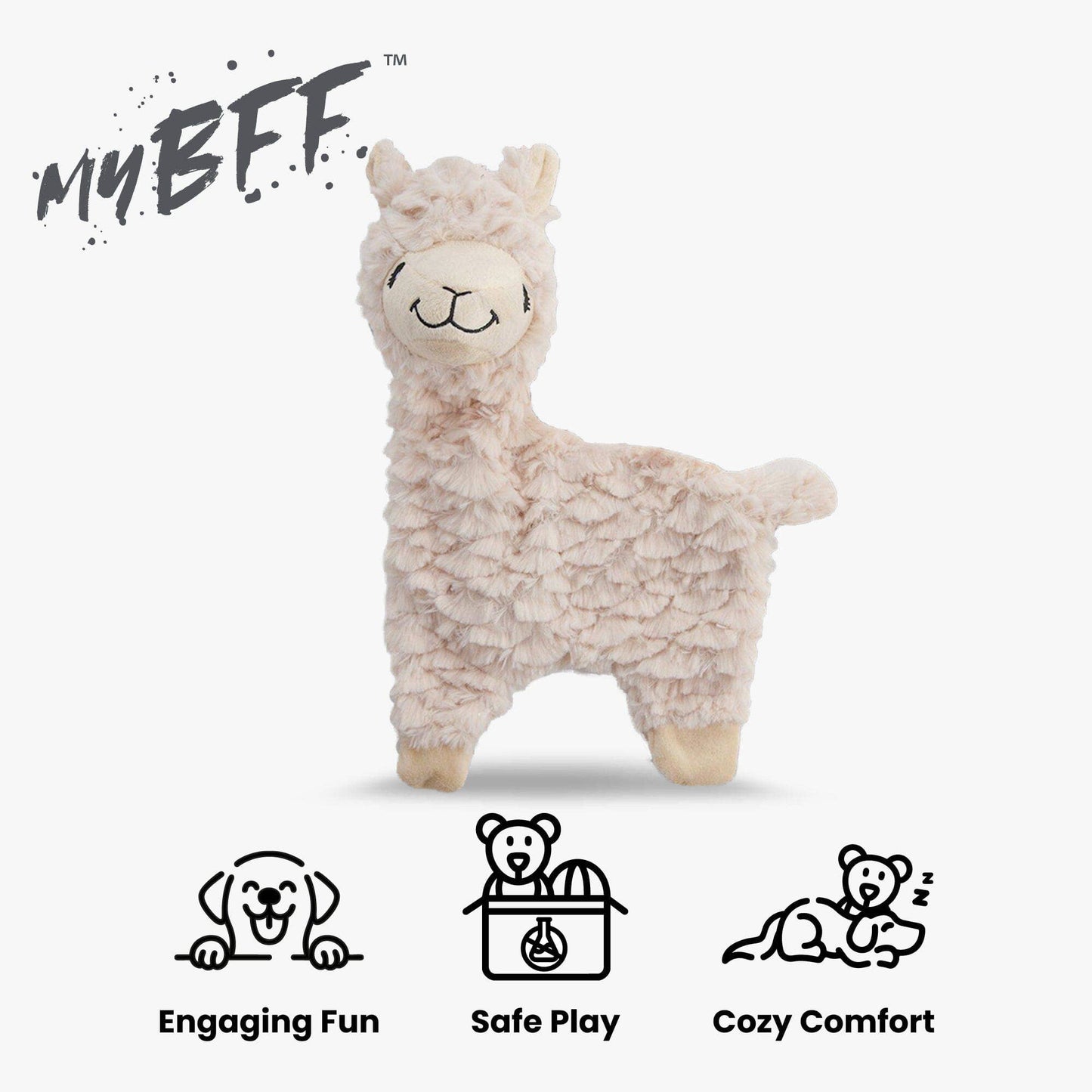 Nandog Pet Gear - My BFF Grumpy The Alpaca Plush Dog Toy Image