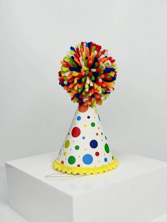Pup Party Hats - White Dots Party Hat