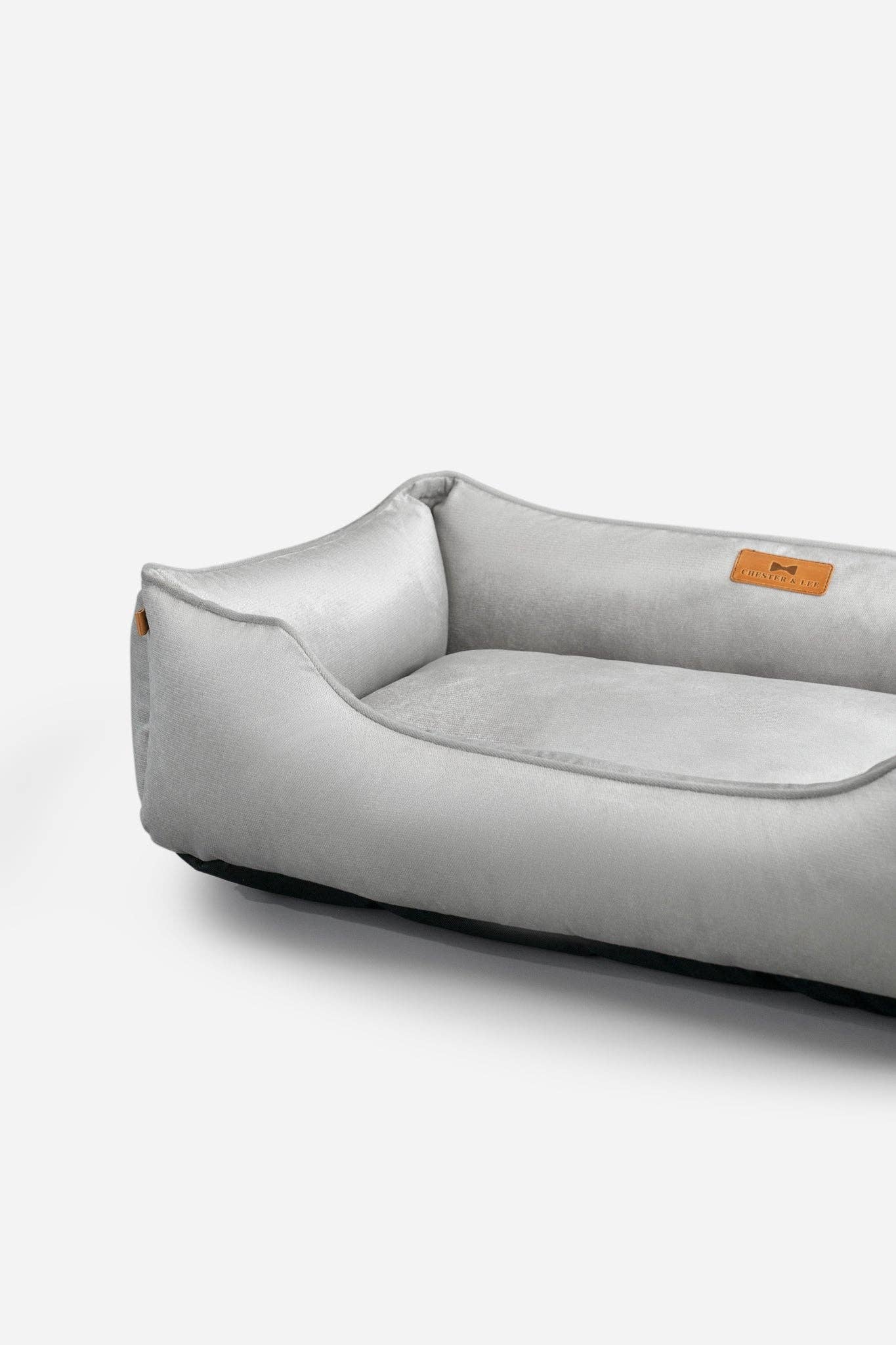 Chester & Lee - Classic Velvet Sleeper Dog Bed Gray Image