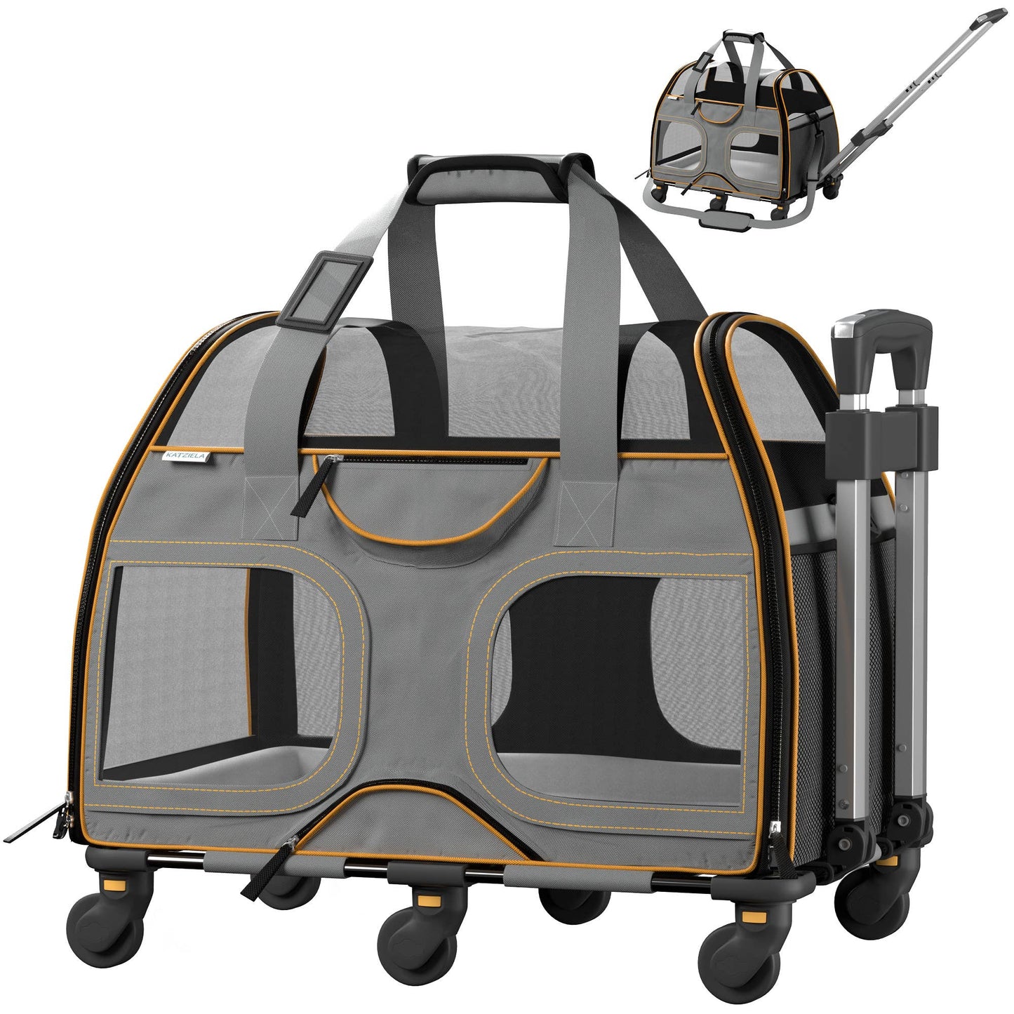 Luxury Rider Pet Carrier with Removable Wheels - 4 Colors: Black and Blue  Image