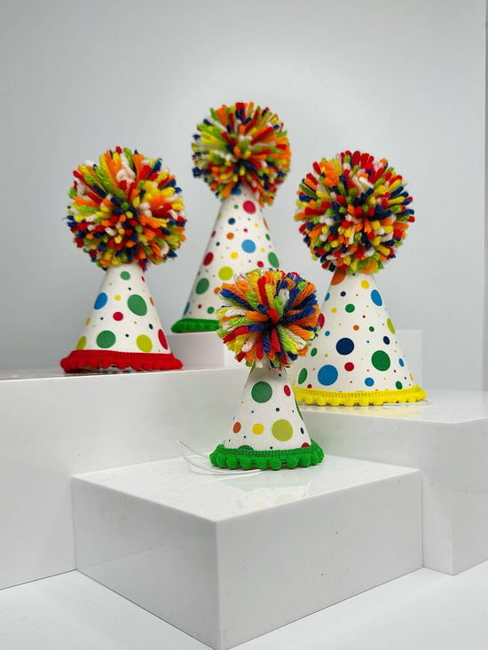 Pup Party Hats - White Dots Party Hat