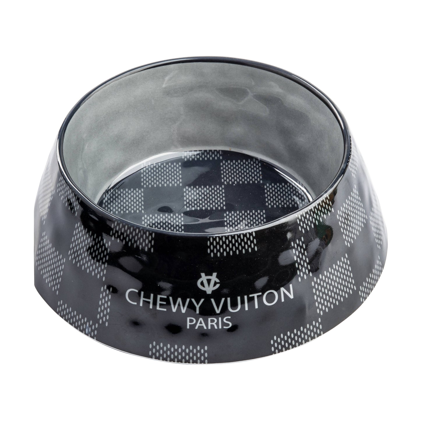 Haute Diggity Dog - Black Checker Chewy Vuiton Bowl
