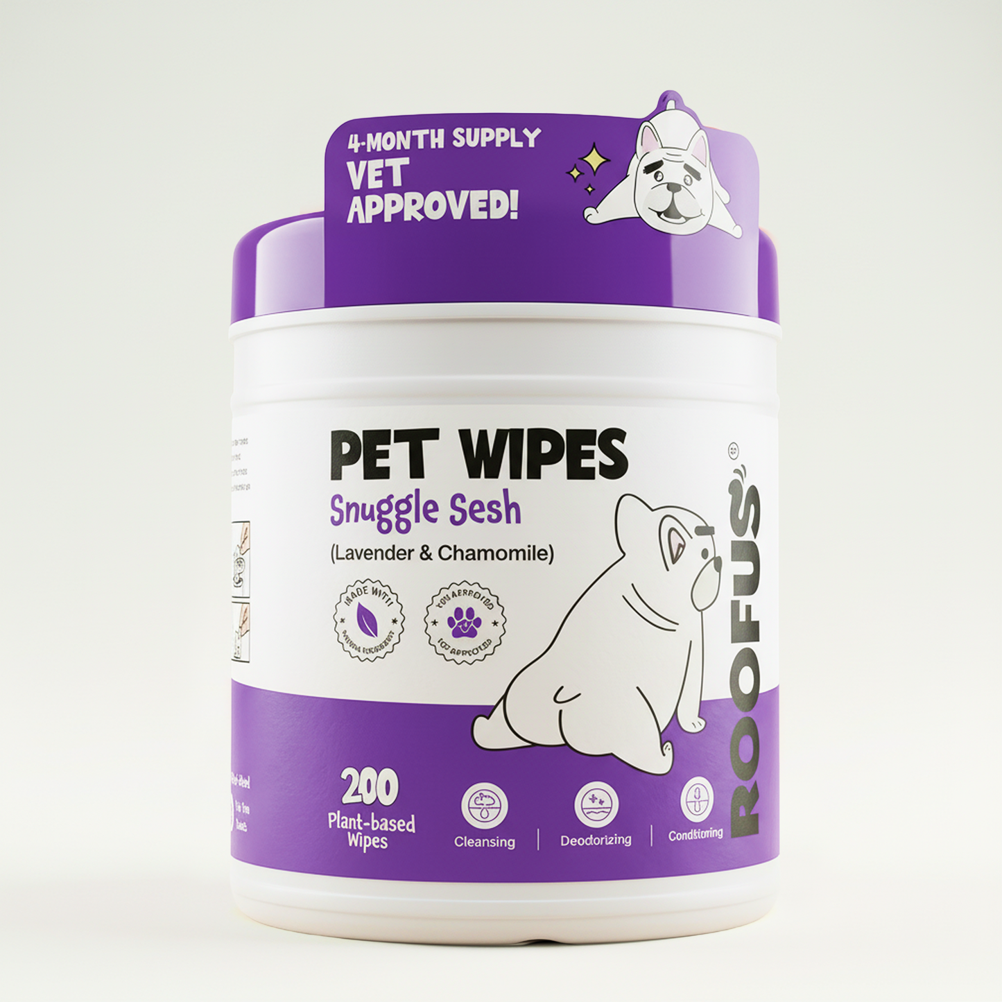 Roofus - Calming Pet Wipes | Snuggle Sesh | 200 XL Wipes Image