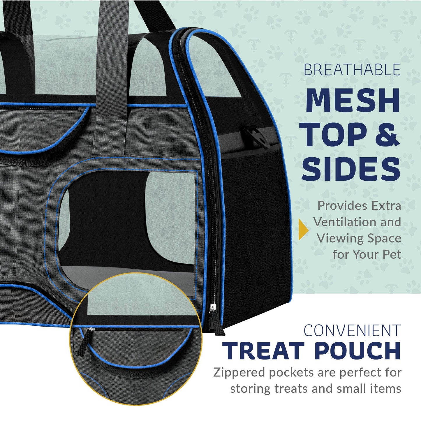 Luxury Rider Pet Carrier with Removable Wheels - 4 Colors: Black and Blue  Image
