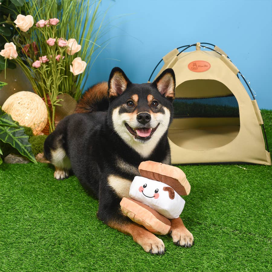 Hugsmart Products Inc - HugSmart Pet - Camping Pups | S’more - Dog Plush Toy Image